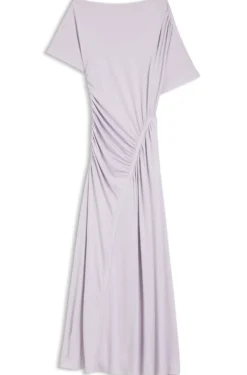 Slim-fit dress with gathered details