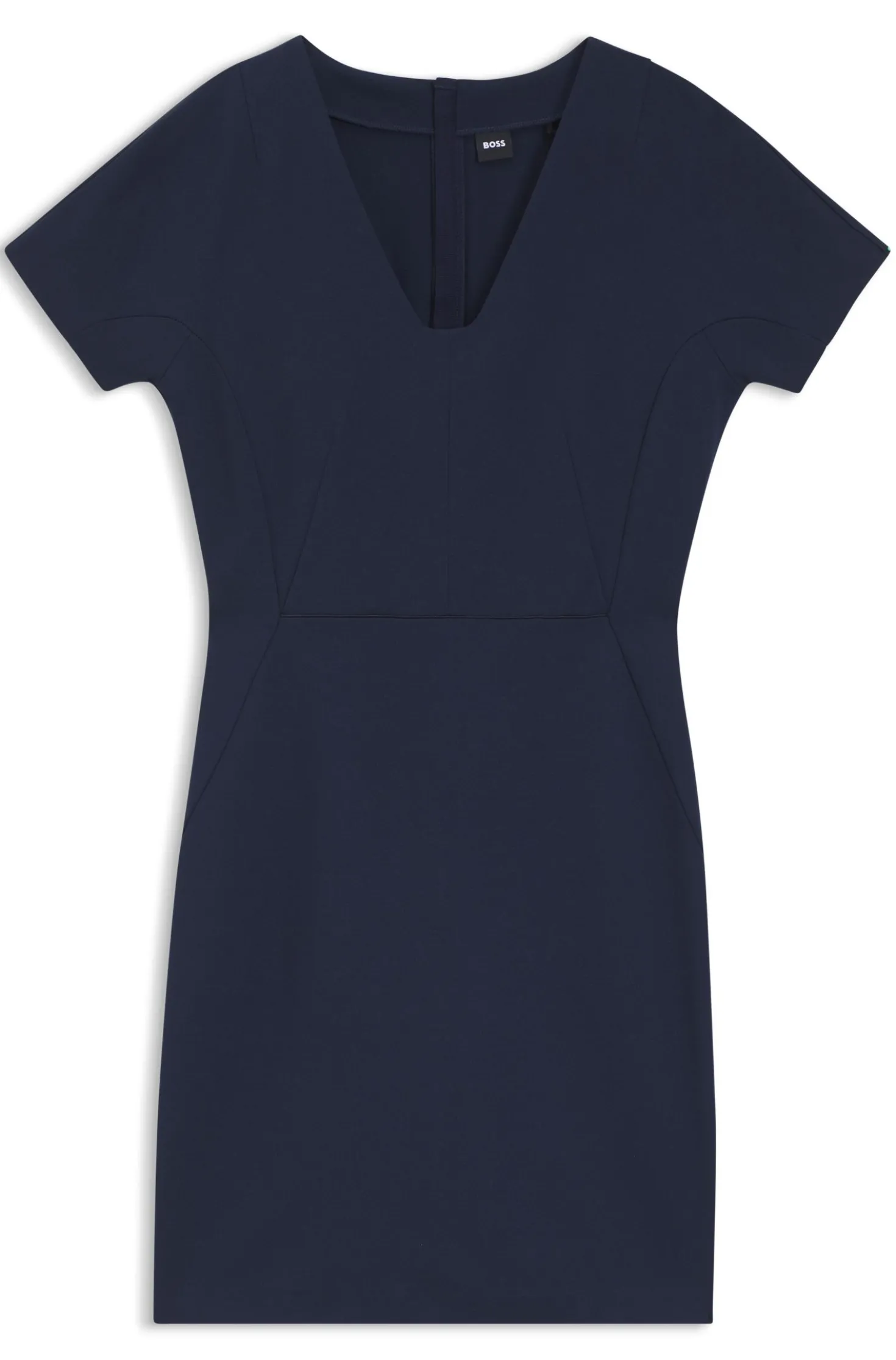 Slim-fit dress with piped waist