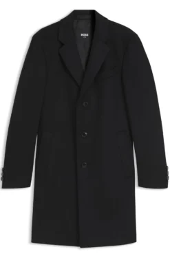 Slim-fit formal coat in wool with cashmere