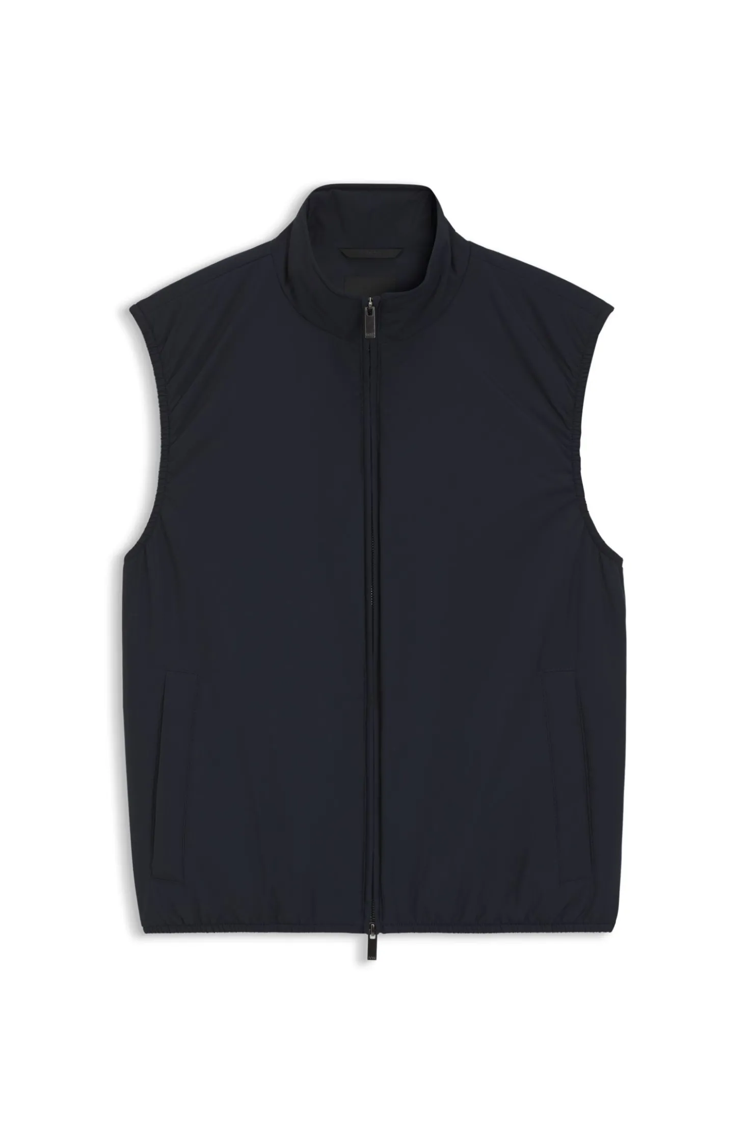 Slim-fit gilet in water-repellent performance-stretch fabric