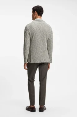 Slim-fit jacket in a patterned cotton blend