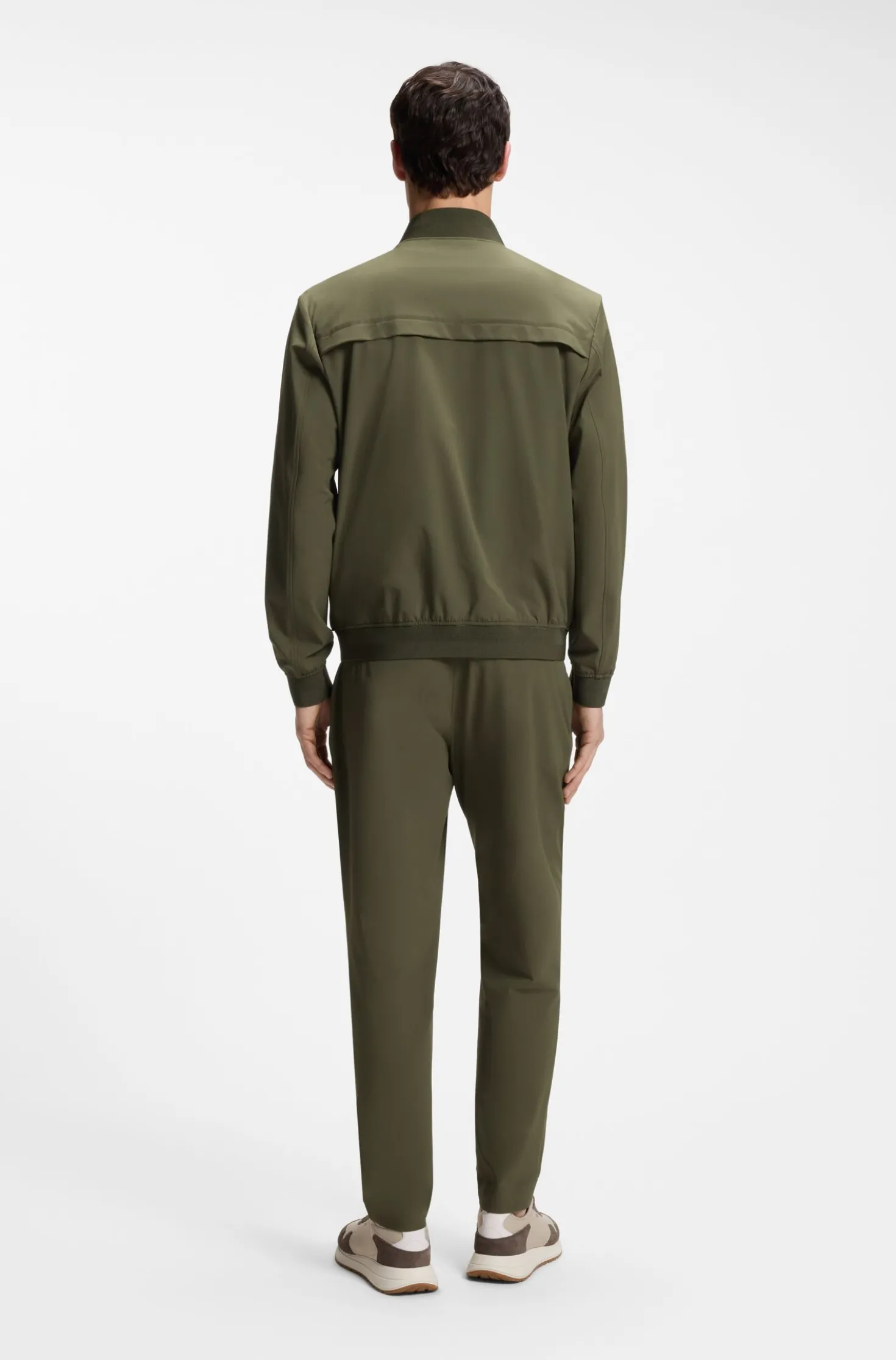 Slim-fit jacket in micro-patterned stretch fabric