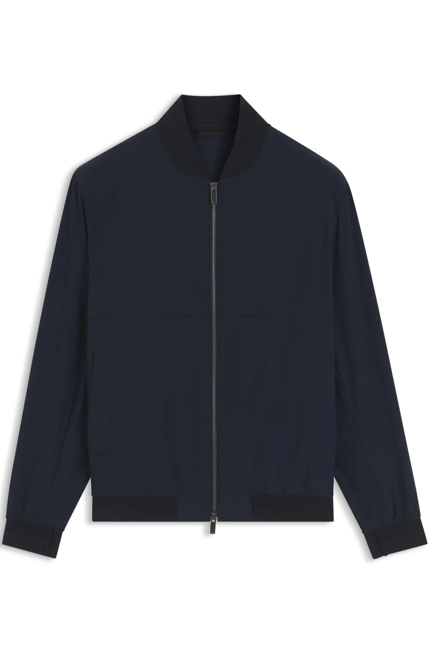 Slim-fit jacket in micro-patterned stretch fabric
