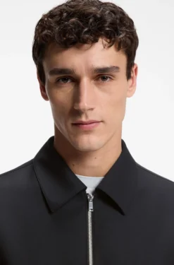 Slim-fit jacket in patterned stretch wool