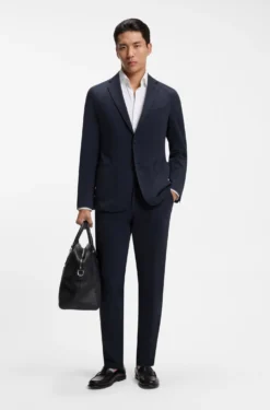 Slim-fit jacket in performance-stretch jersey