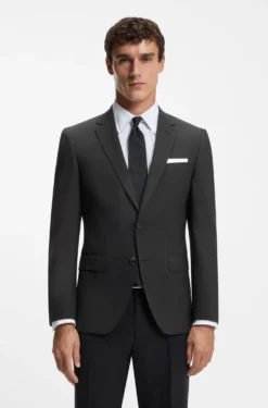 Slim-fit jacket in stretch wool