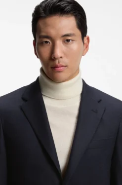 Slim-fit jacket in virgin wool and cashmere