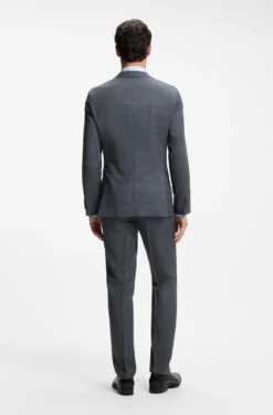 Slim-fit jacket in virgin wool, silk and linen