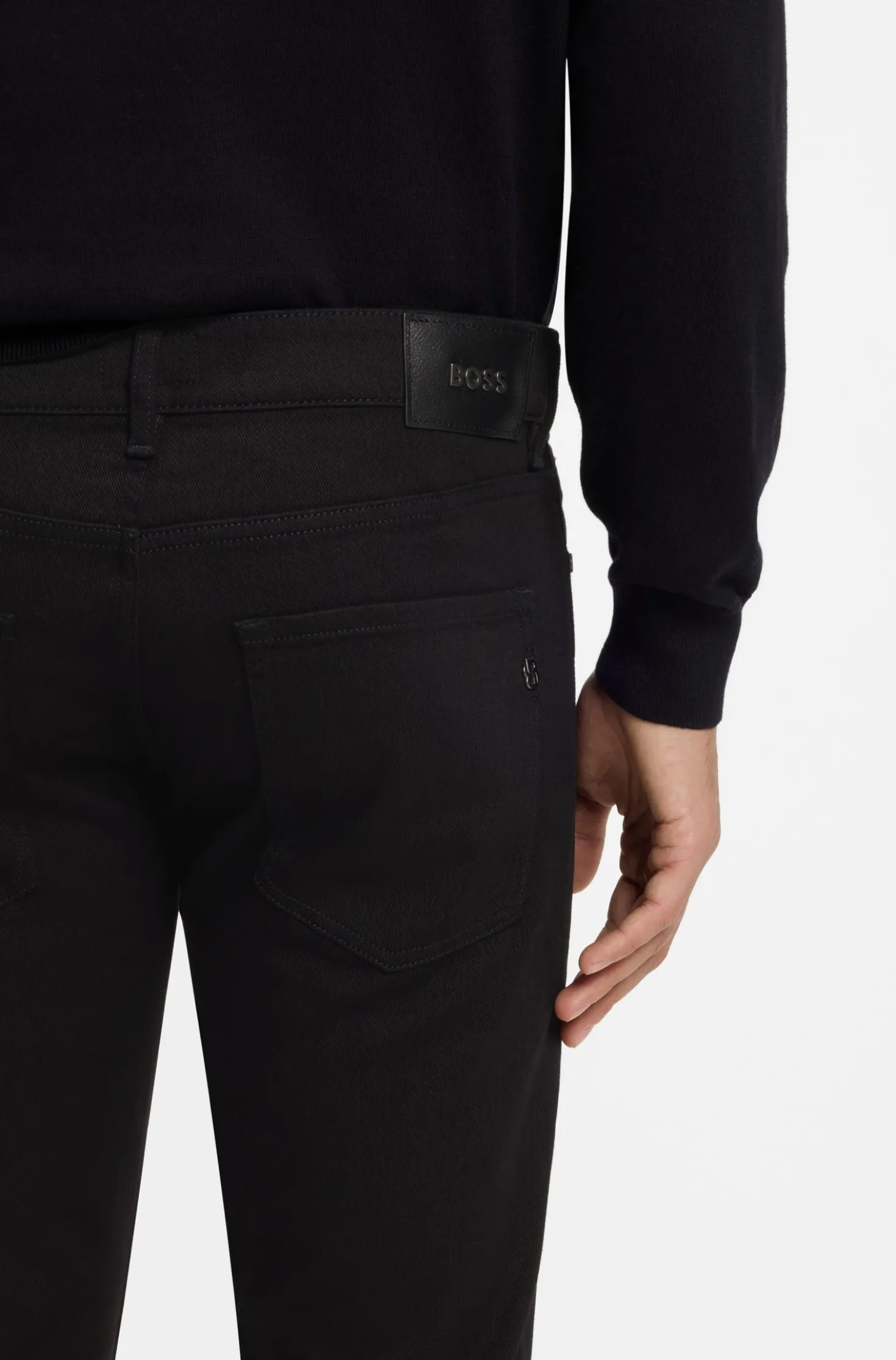 Slim-fit jeans in black stretch denim