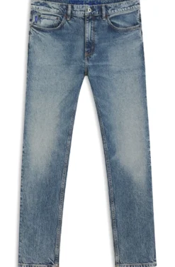 Slim-fit jeans in blue stonewashed stretch denim