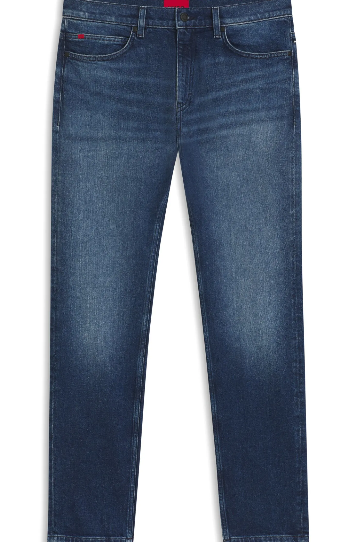 Slim-fit jeans in dark-blue comfort-stretch denim