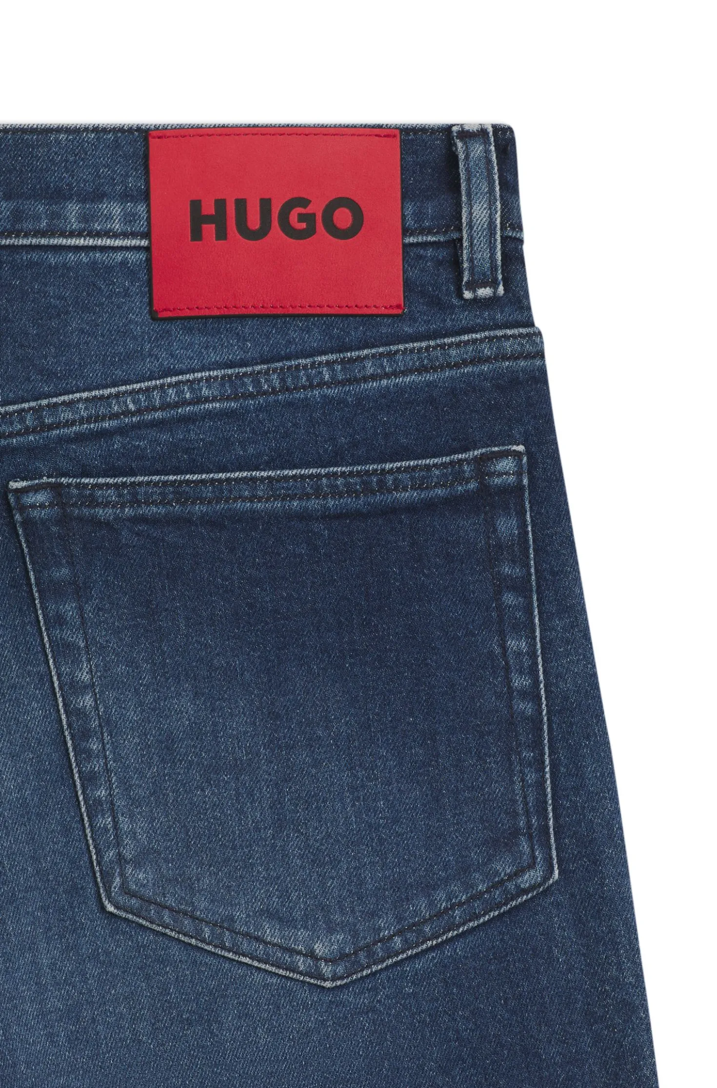 Slim-fit jeans in dark-blue comfort-stretch denim