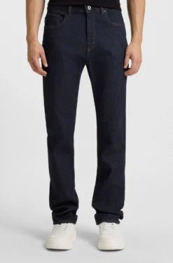 Slim-fit jeans in dark-blue stretch denim