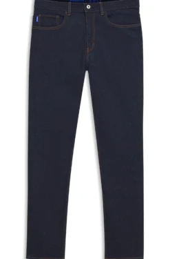 Slim-fit jeans in dark-blue stretch denim
