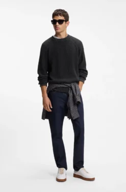 Slim-fit jeans in dark-blue stretch denim