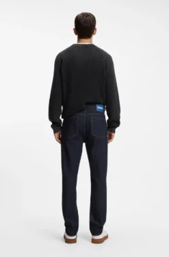 Slim-fit jeans in dark-blue stretch denim