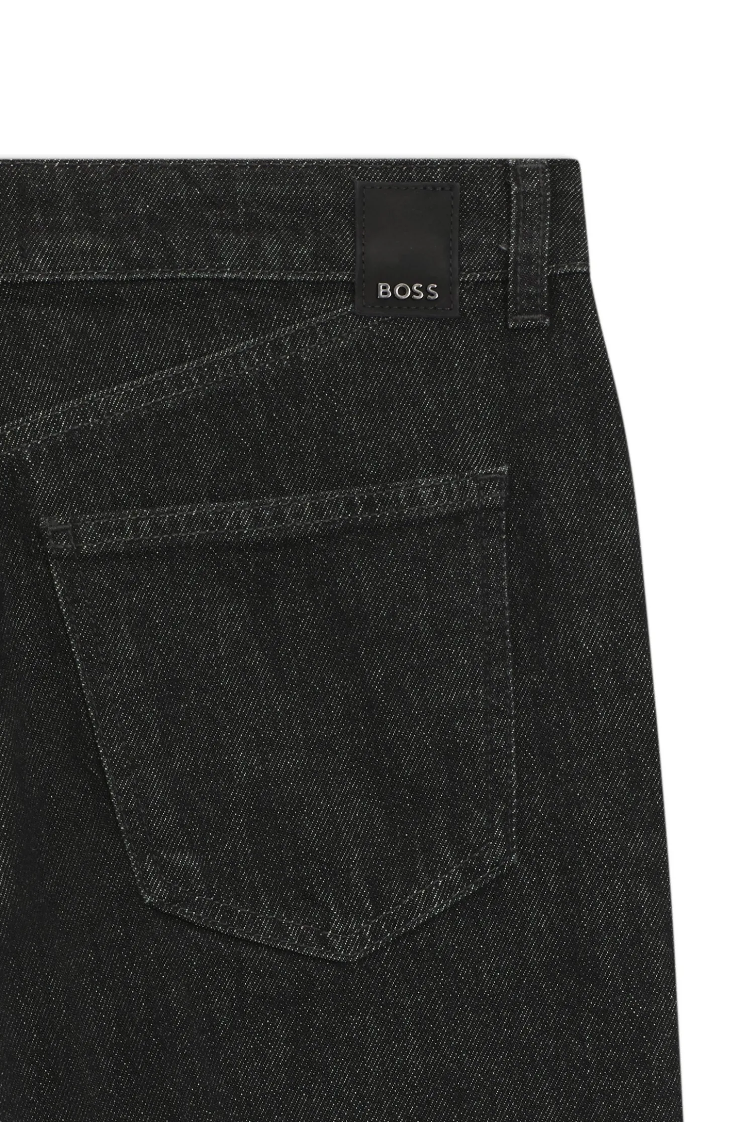 Slim-fit jeans in marble-structured black stretch denim