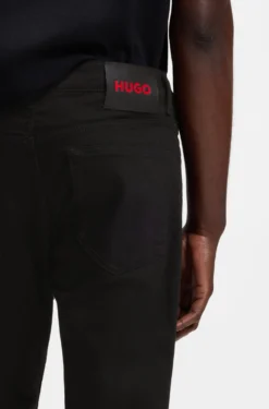 Slim-fit jeans in super-black stretch denim