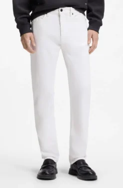 Slim-fit jeans in white stretch denim