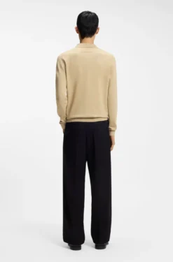 Slim-fit knit polo with rear logo