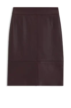 Slim-fit pencil skirt in smooth leather