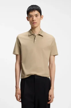 Slim-fit polo in mercerized cotton