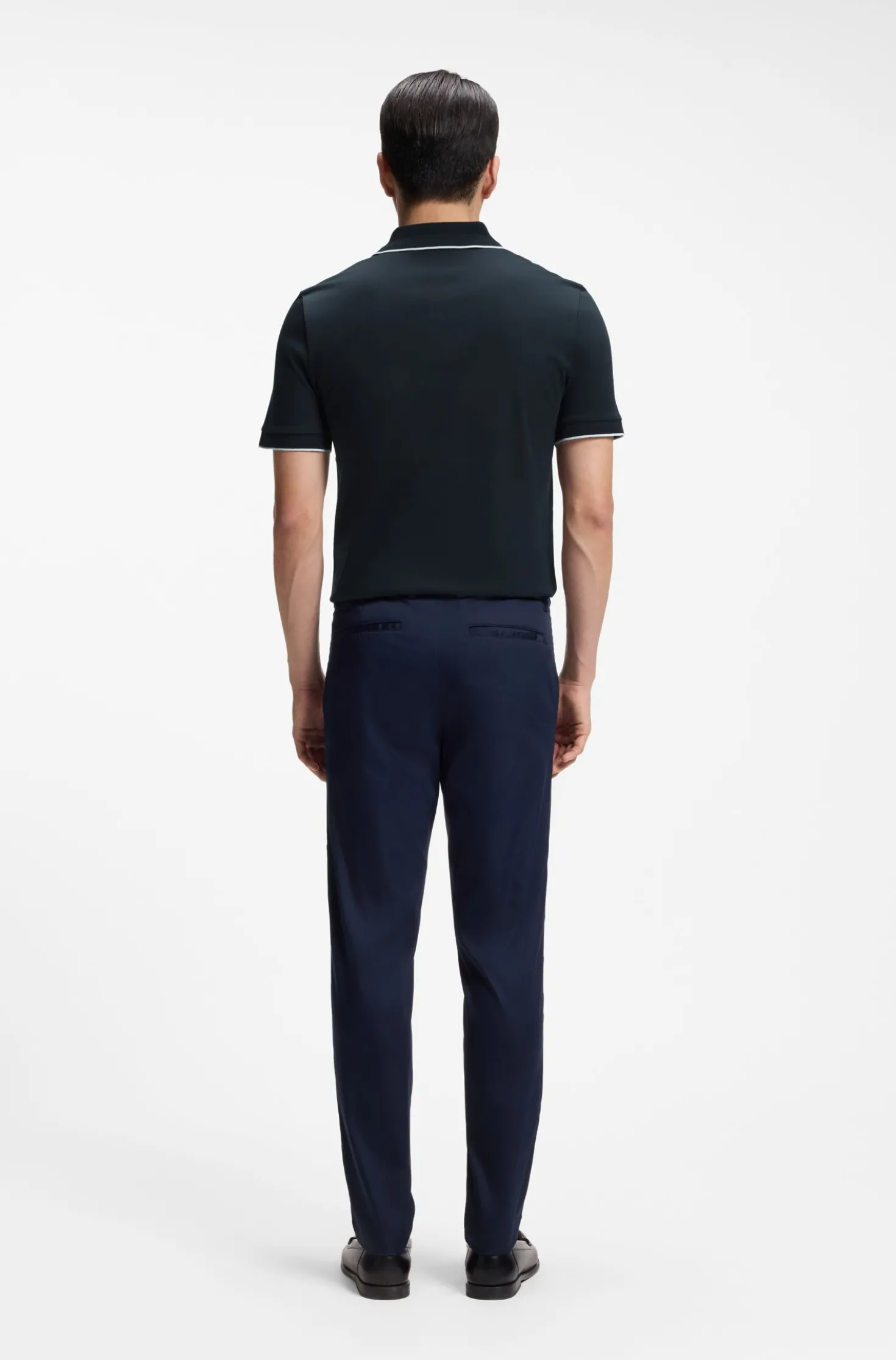 Slim-fit polo shirt in mercerised cotton