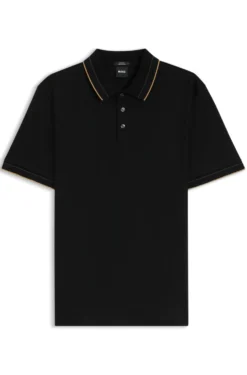 Slim-fit polo shirt in mercerised cotton