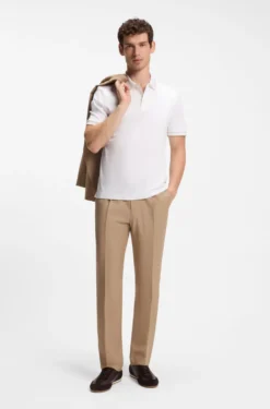 Slim-fit polo shirt in mercerised cotton