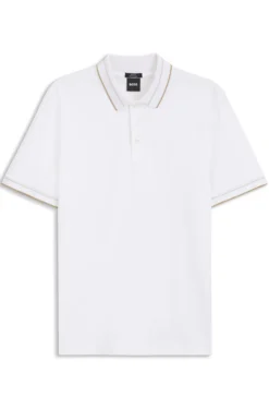 Slim-fit polo shirt in mercerised cotton