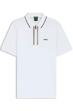 Slim-fit polo shirt in quick-dry stretch cotton