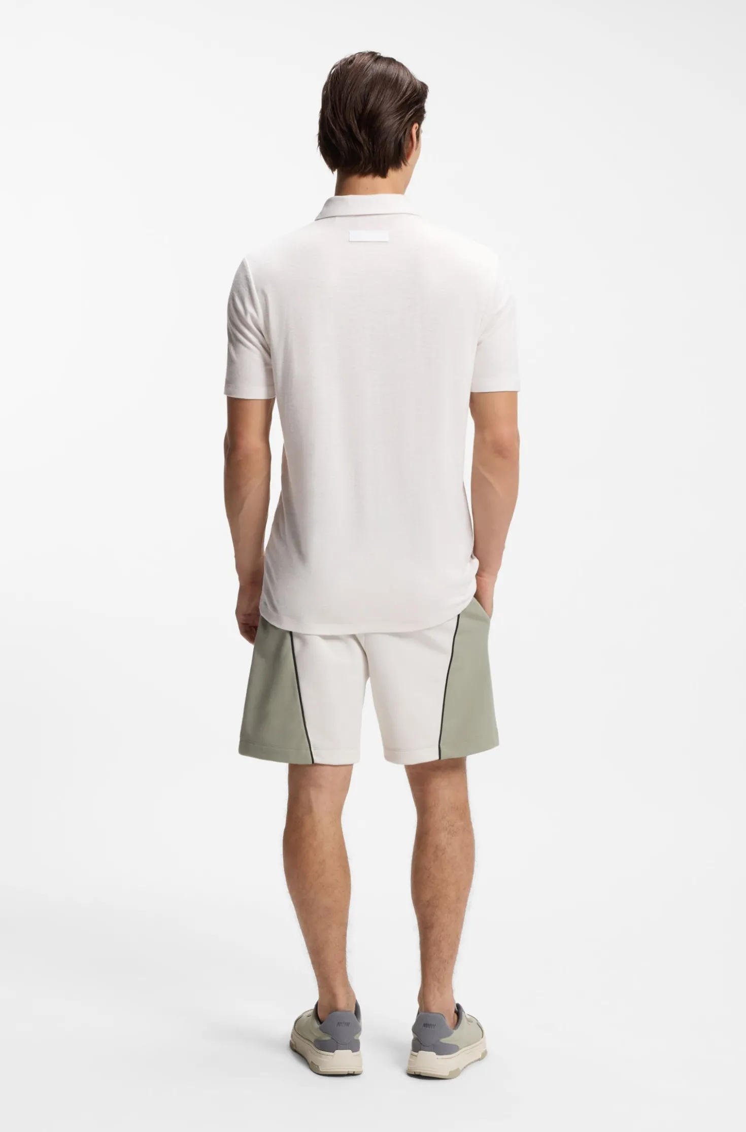 Slim-fit polo shirt in slub interlock