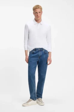 Slim-fit polo shirt in stretch-cotton piqué