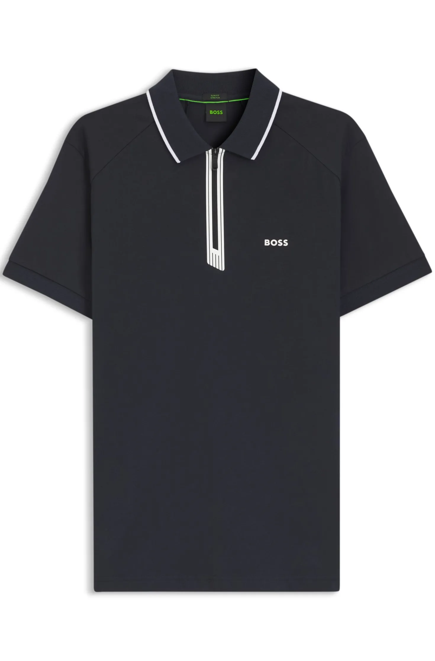 Slim-fit polo shirt with a zip placket