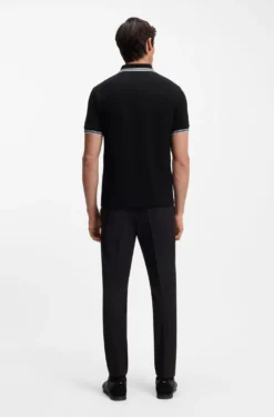 Slim-fit polo shirt with contrast-stripe details