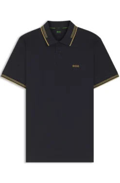 Slim-fit polo shirt with contrast-stripe details