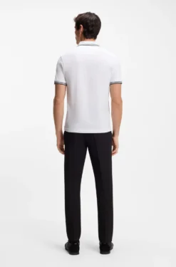 Slim-fit polo shirt with contrast-stripe details