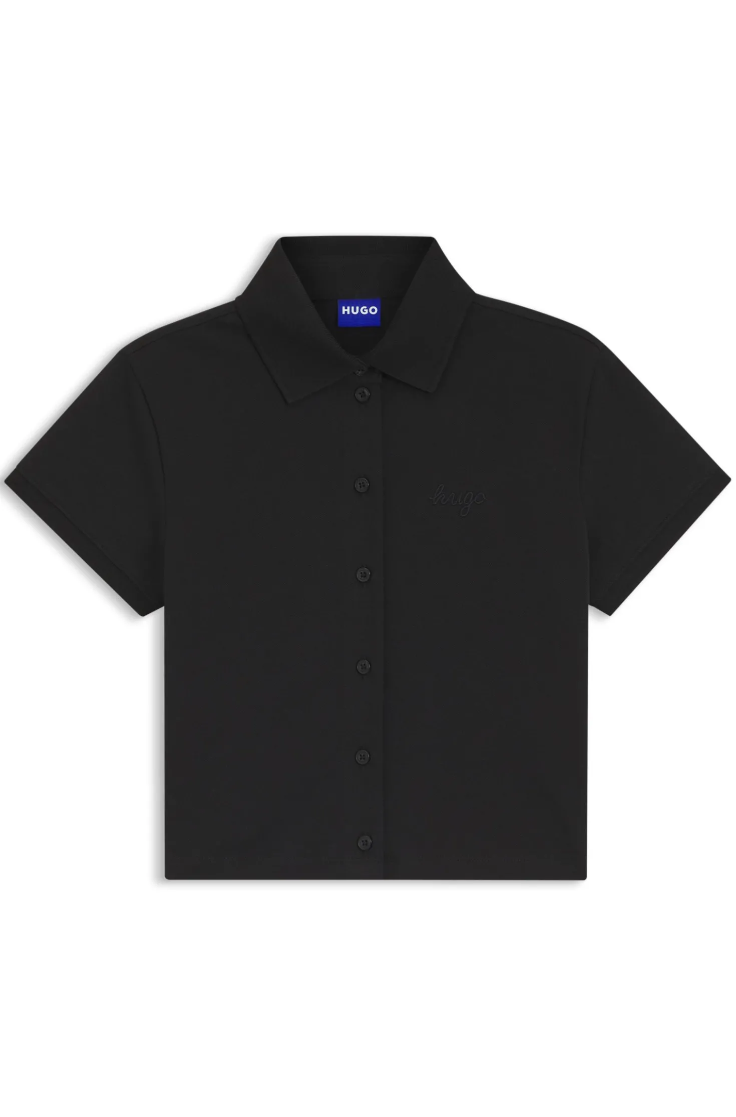 Slim-fit polo top in stretch cotton