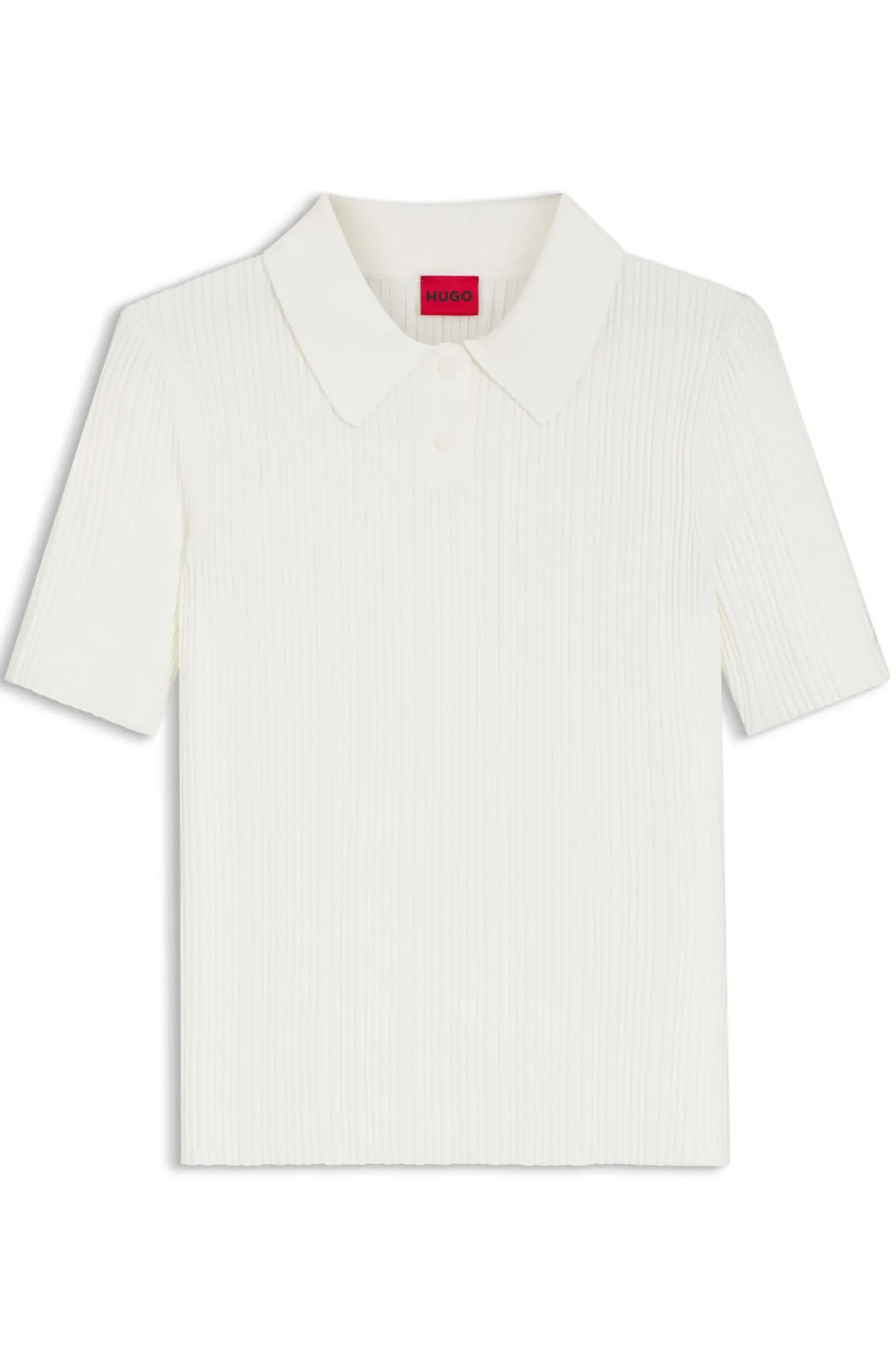 Slim-fit ribbed sweater with polo collar