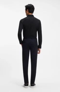 Slim-fit shirt in a performance-stretch cotton blend
