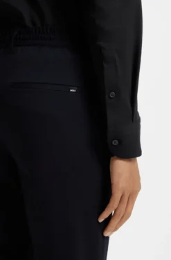 Slim-fit shirt in a performance-stretch cotton blend