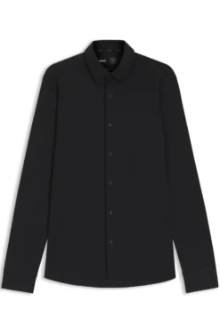 Slim-fit shirt in a performance-stretch cotton blend