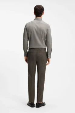 Slim-fit shirt in a thermoregulating structured cotton blend