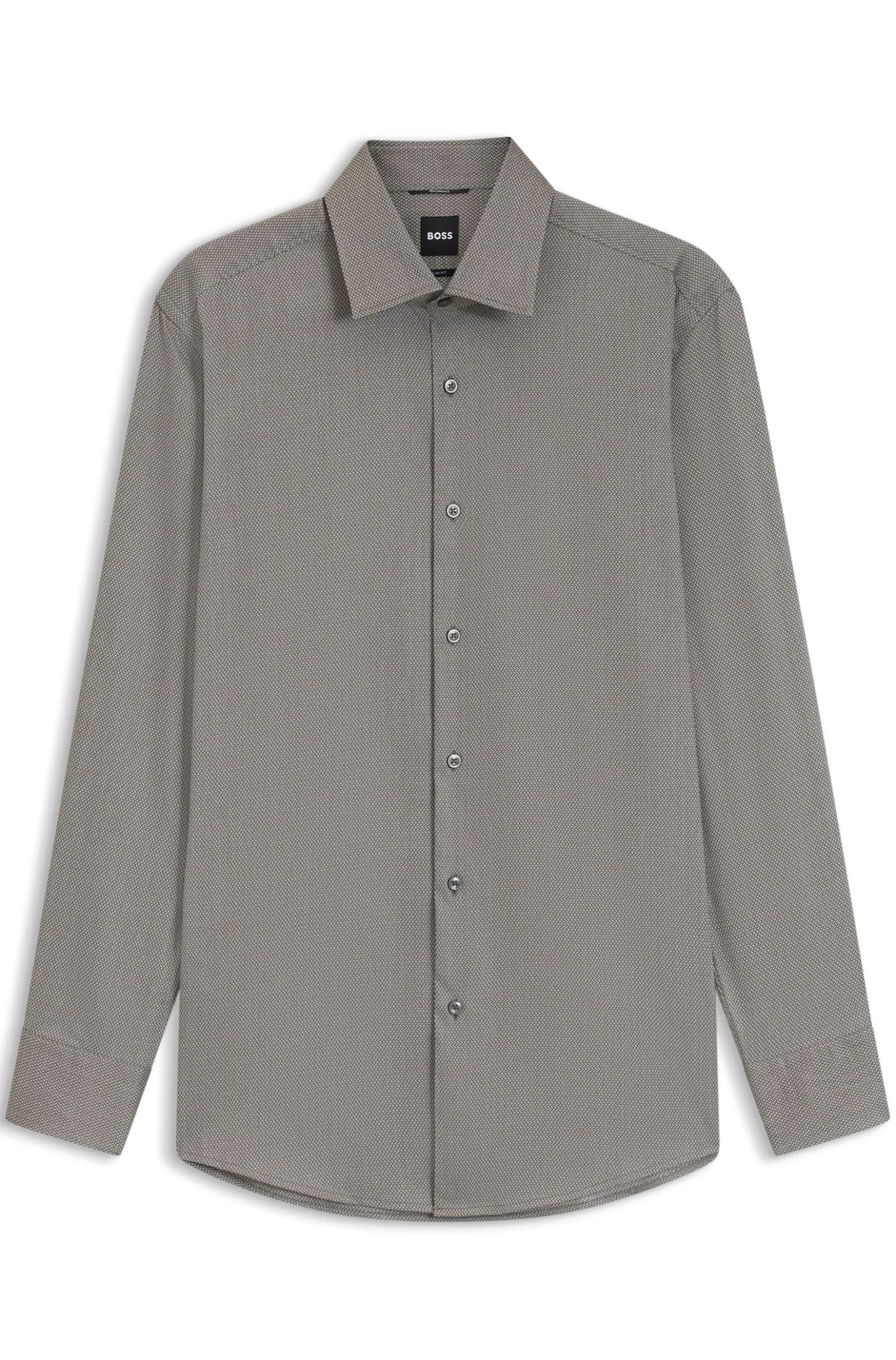 Slim-fit shirt in a thermoregulating structured cotton blend