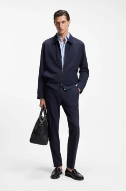 Slim-fit shirt in checked performance-stretch fabric
