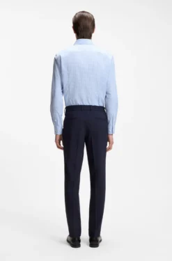 Slim-fit shirt in checked performance-stretch fabric