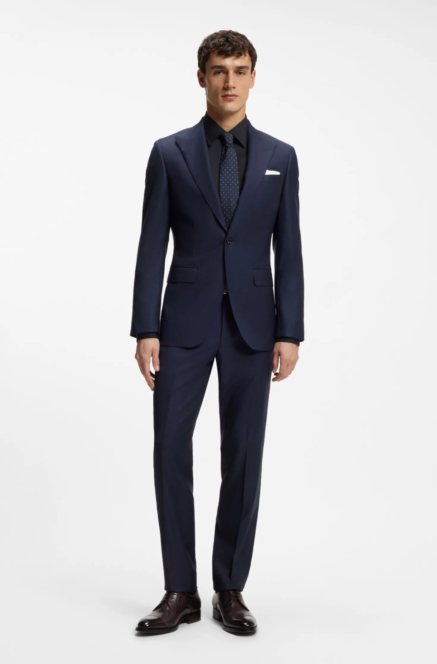 Slim-fit shirt in cotton-blend stretch poplin