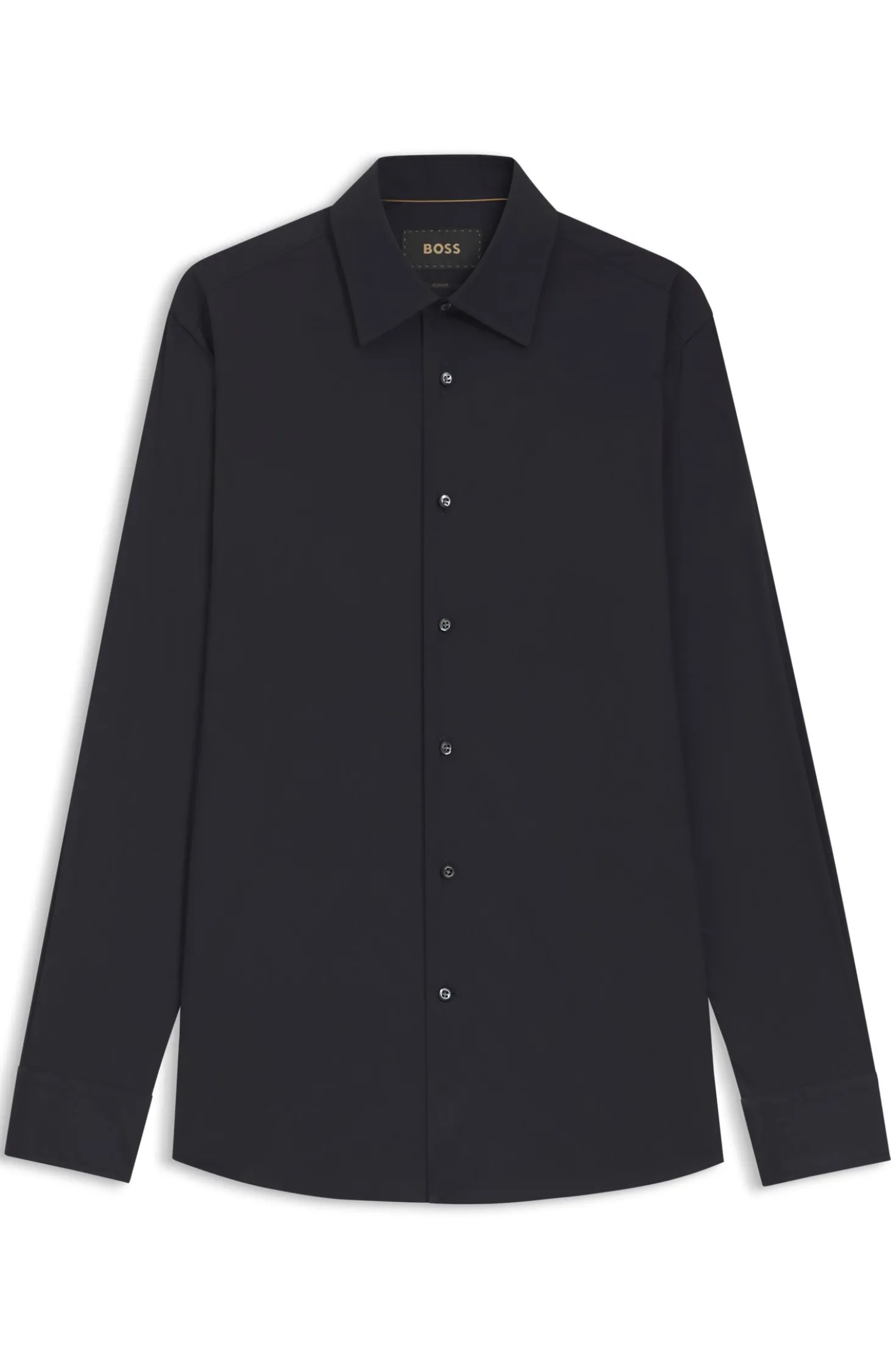 Slim-fit shirt in cotton-blend stretch poplin