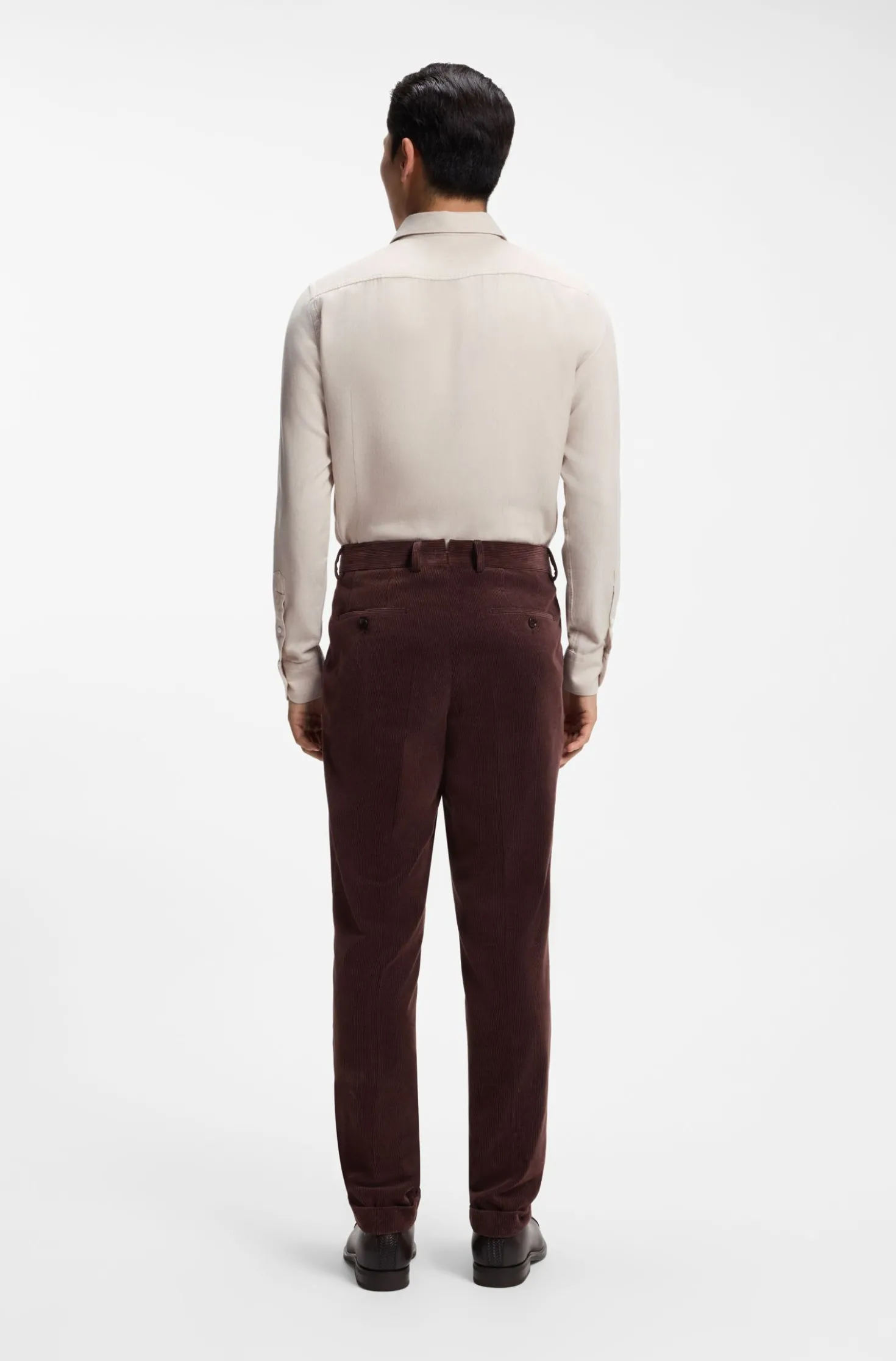 Slim-fit shirt in cotton-blend flannel
