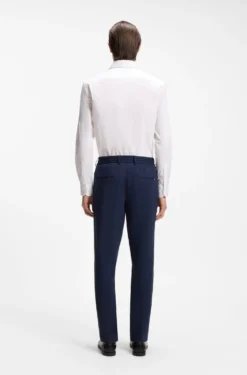 Slim-fit shirt in cotton-blend poplin